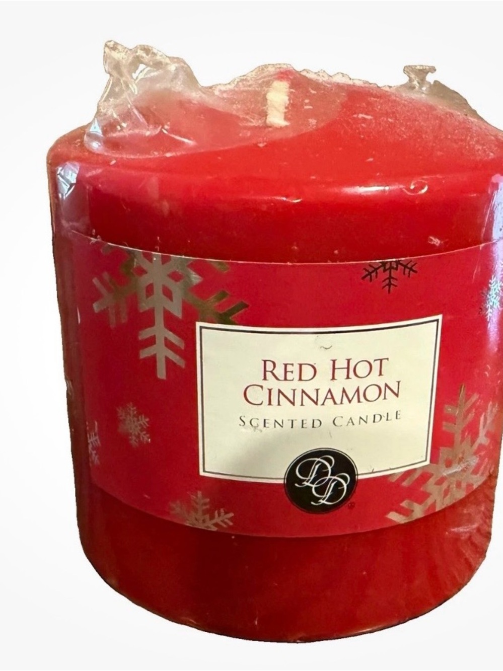 Darsee & David's Red Hot Cinnamon Festive Holiday Pillar Candle NOS factory seal